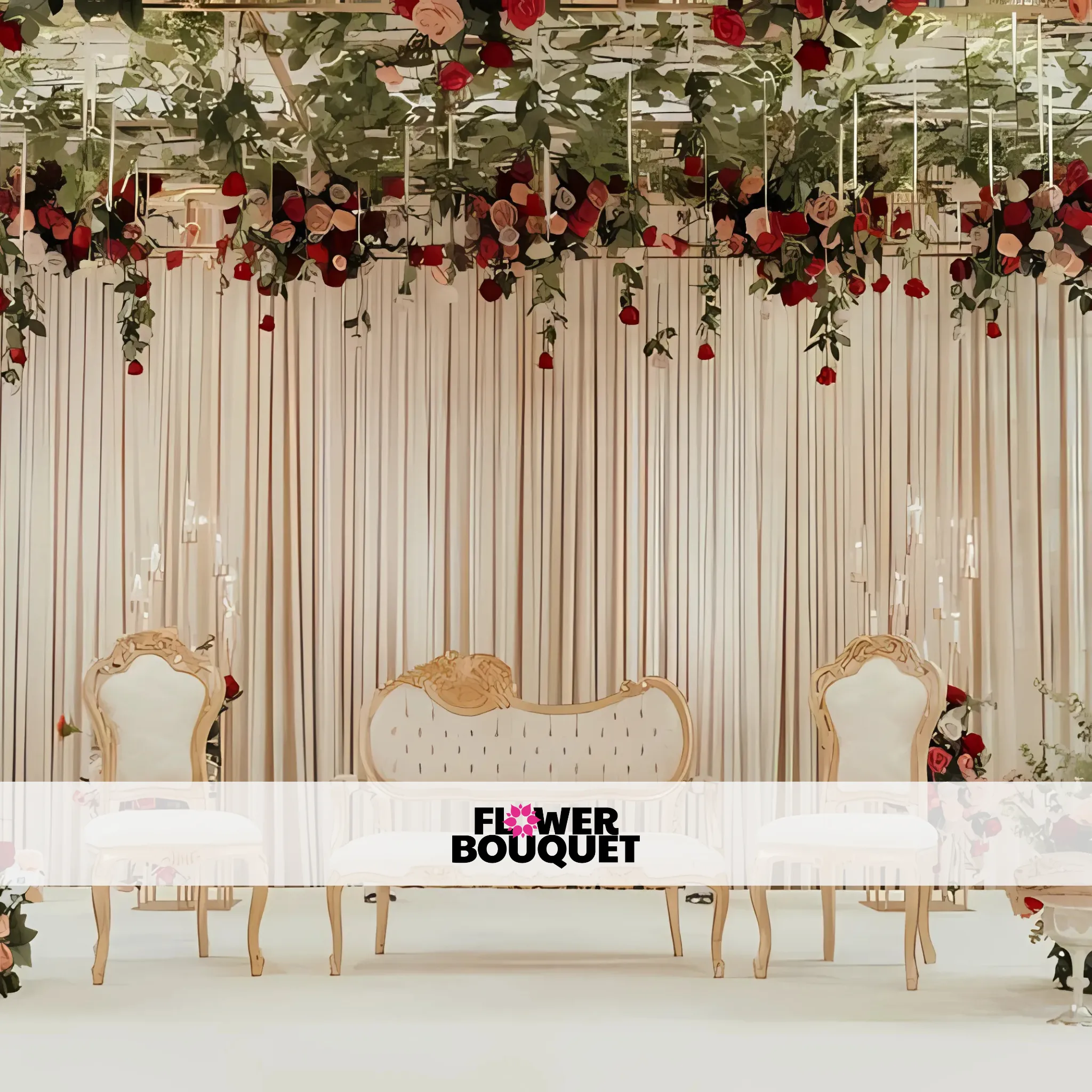 Elegant Floral Barat Stage Setup